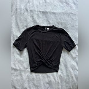 H&M Divided Twisted Knot Black T-Shirt